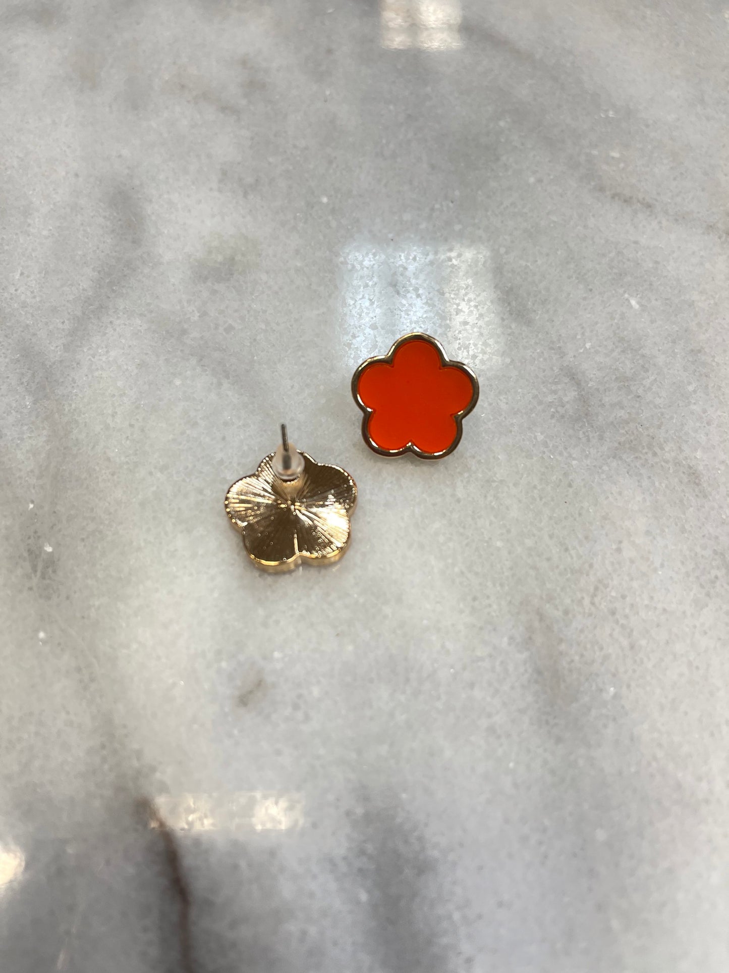 Orange Flower Gameday Studs image 1