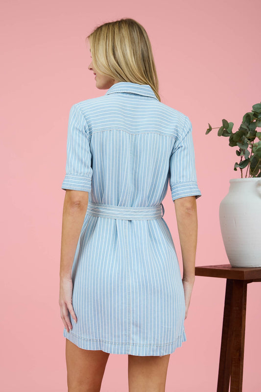 Pinstripe Denim Dress image 1
