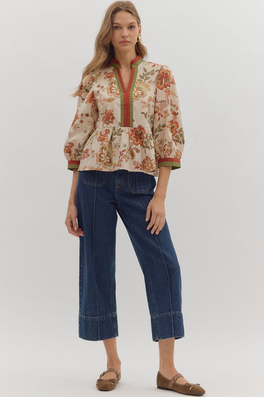 Fall Floral Beauty Top