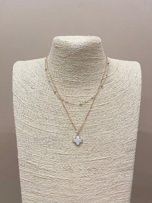 Mini Iridescent Clover Necklace image 1