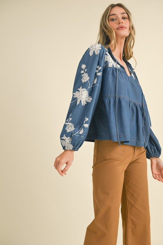 Denim’s Bloom Blouse image 1