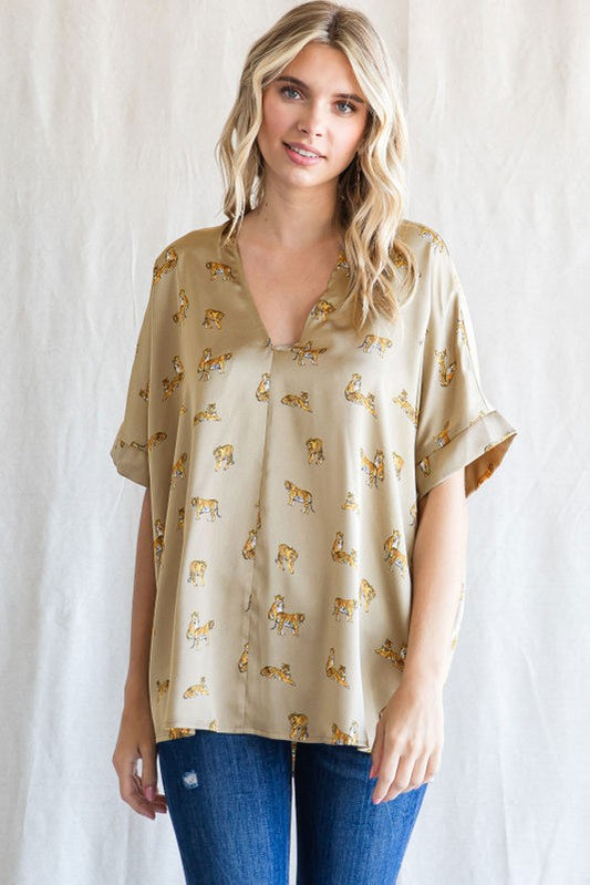 Satin Tiger Boxy Top image 1