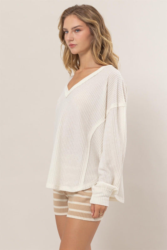 Relaxed Waffle Knit Top image 1