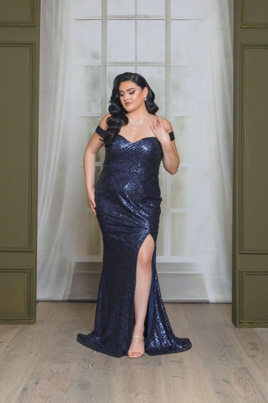 Navy Noir Plus Size Formal Dress