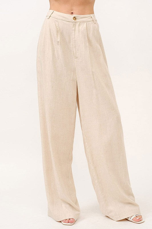 Cream Flowy Pants