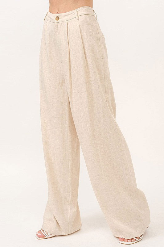 Cream Flowy Pants
