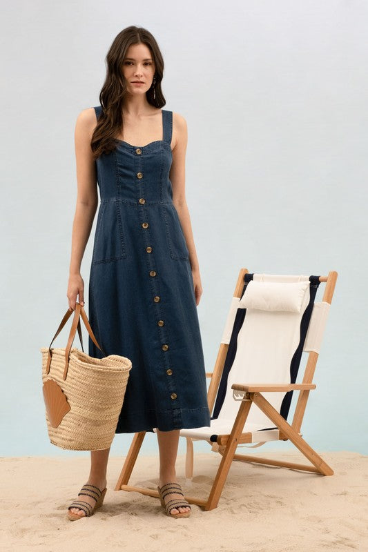 Denim Midi Dress image 1