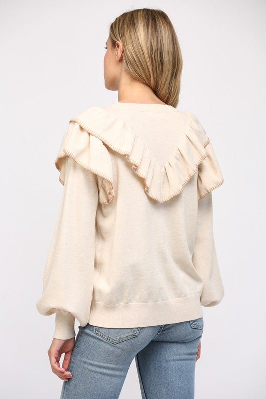 The Ruffled Retreat Sweater image 1