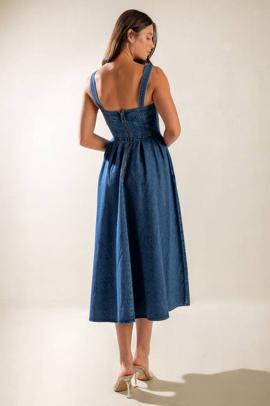 Denim Spring Midi Dress image 1