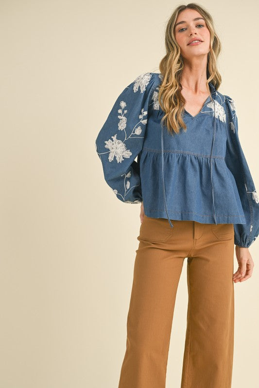 Denim’s Bloom Blouse image 4