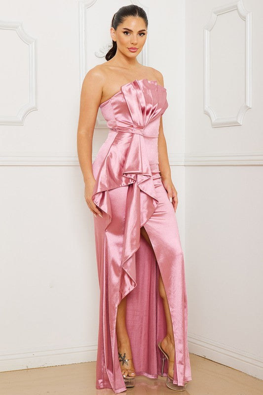 Pink and Perfect Strapless Formal Dress image 2