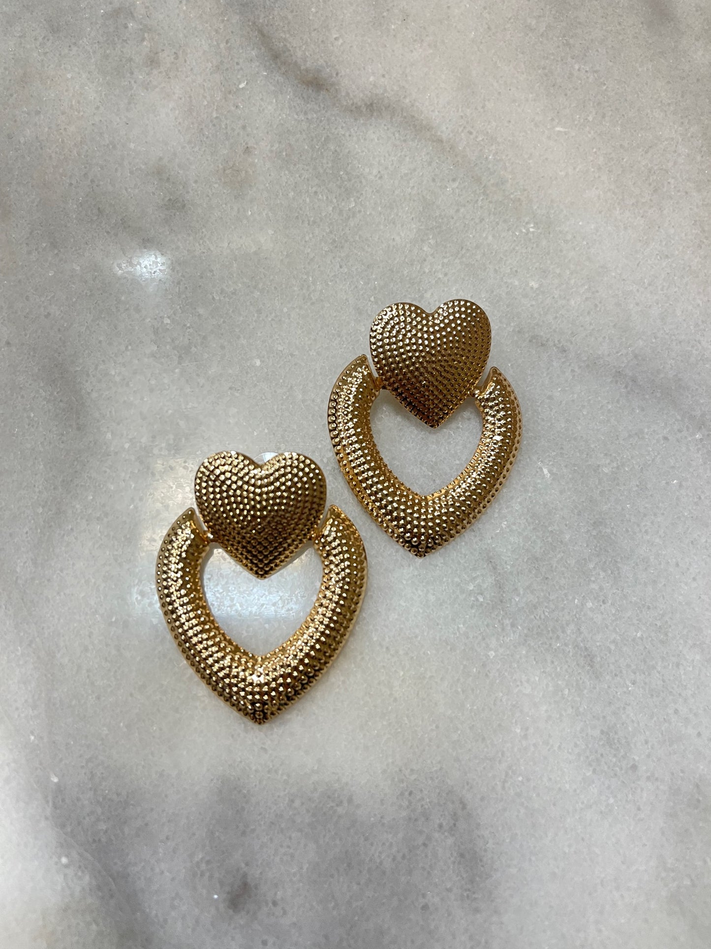 Golden Heart Chunky Earrings image 0