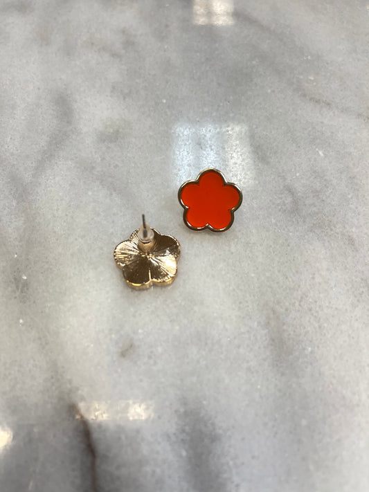 Orange Flower Gameday Studs image 1