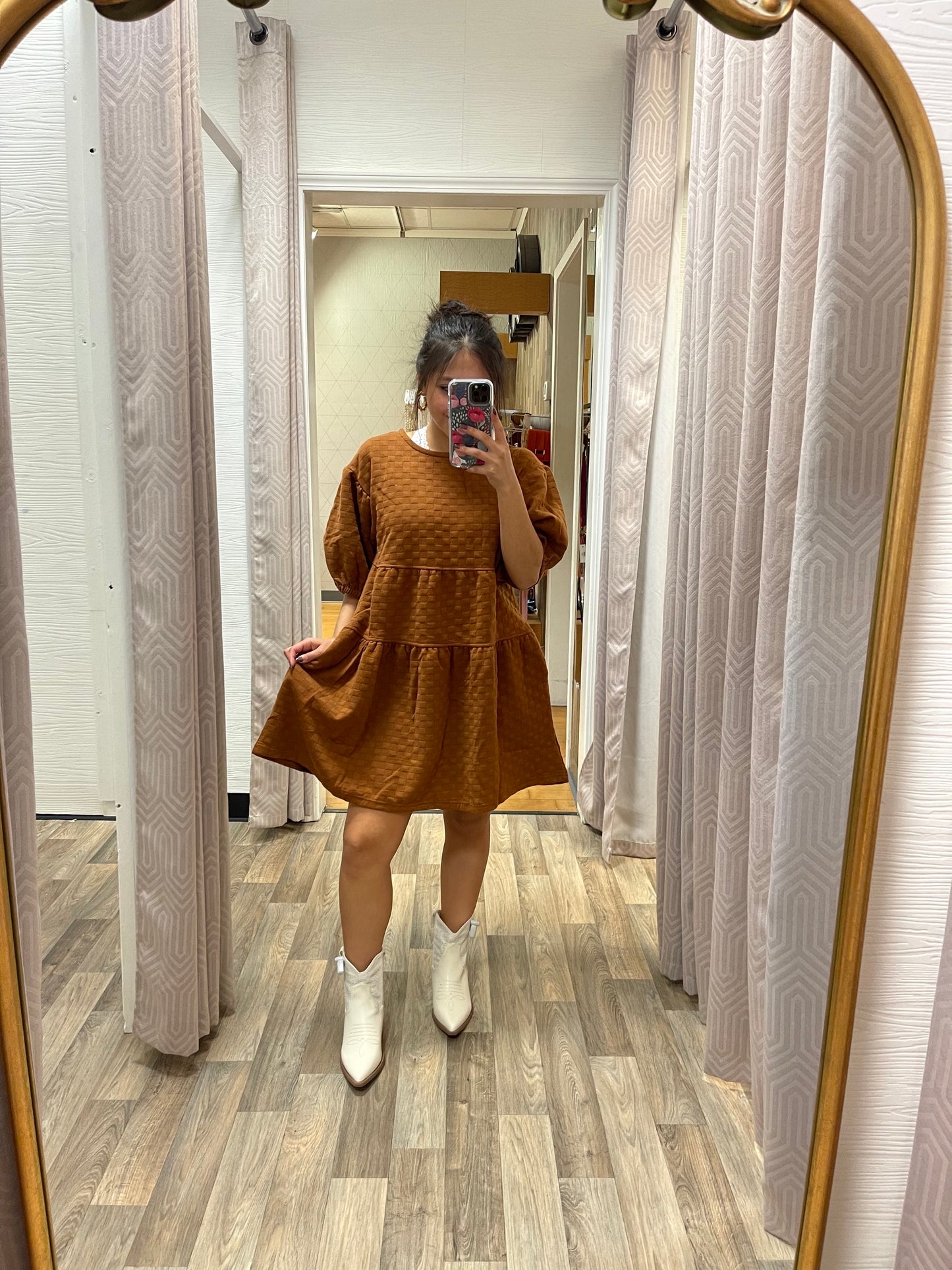Squared Waffle Knit Dress image 4