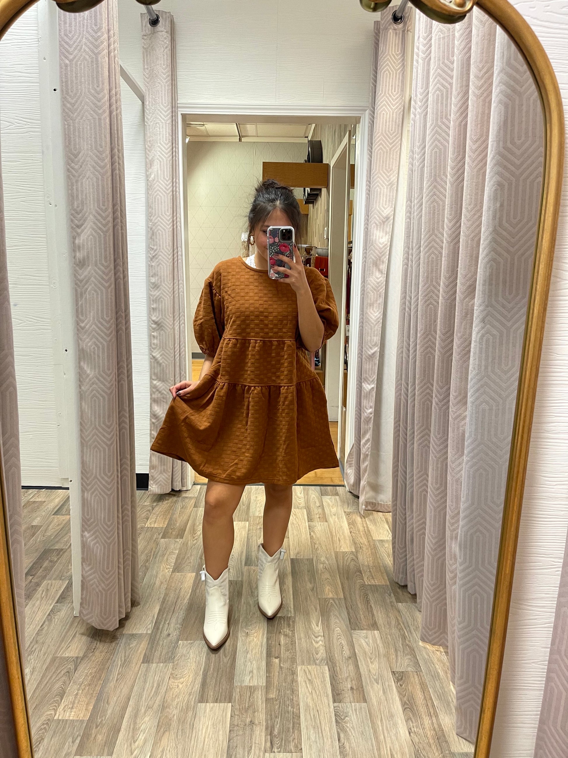 Squared Waffle Knit Dress image 4