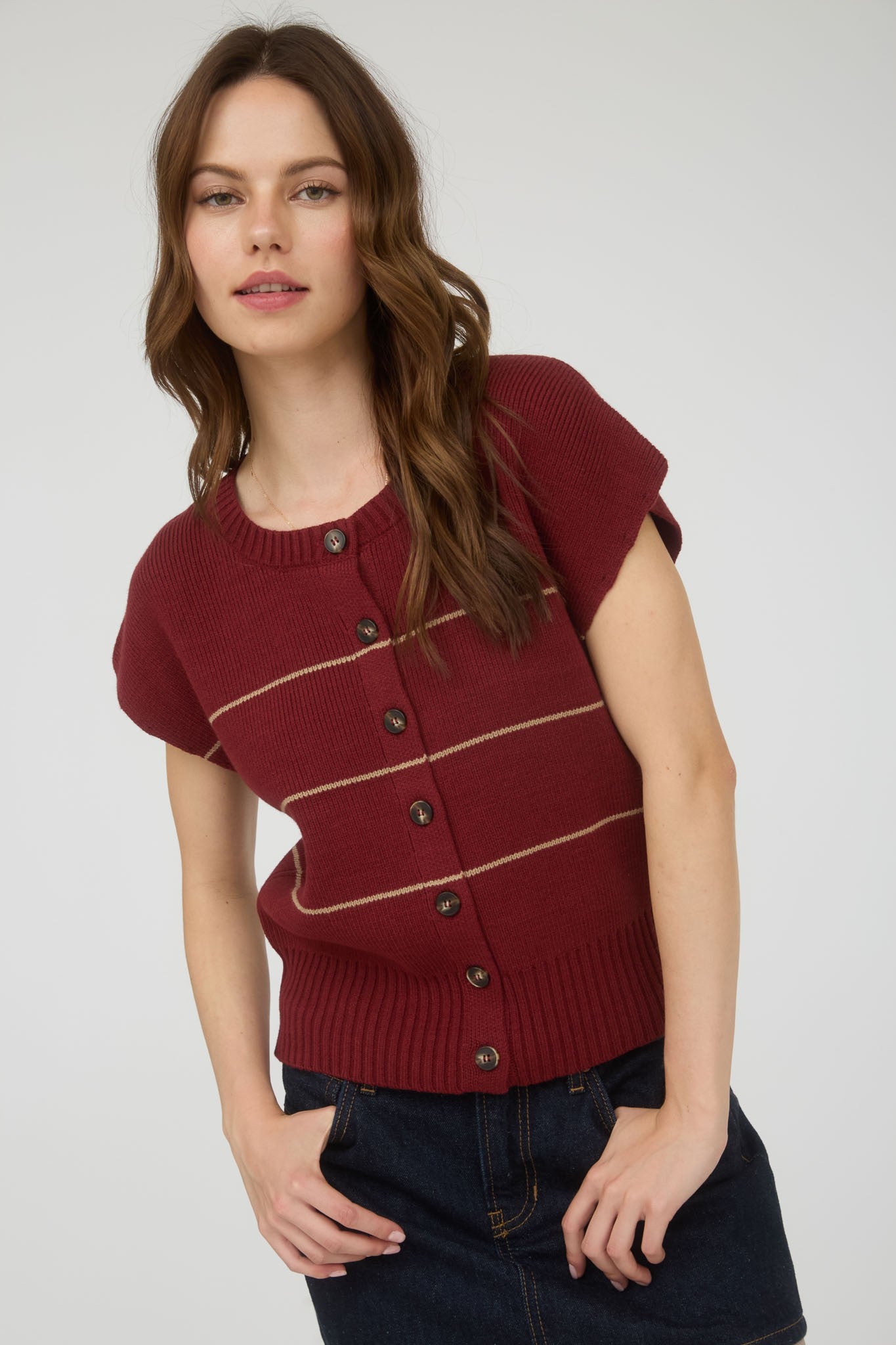 Hermonie Cap Sleeve Sweater