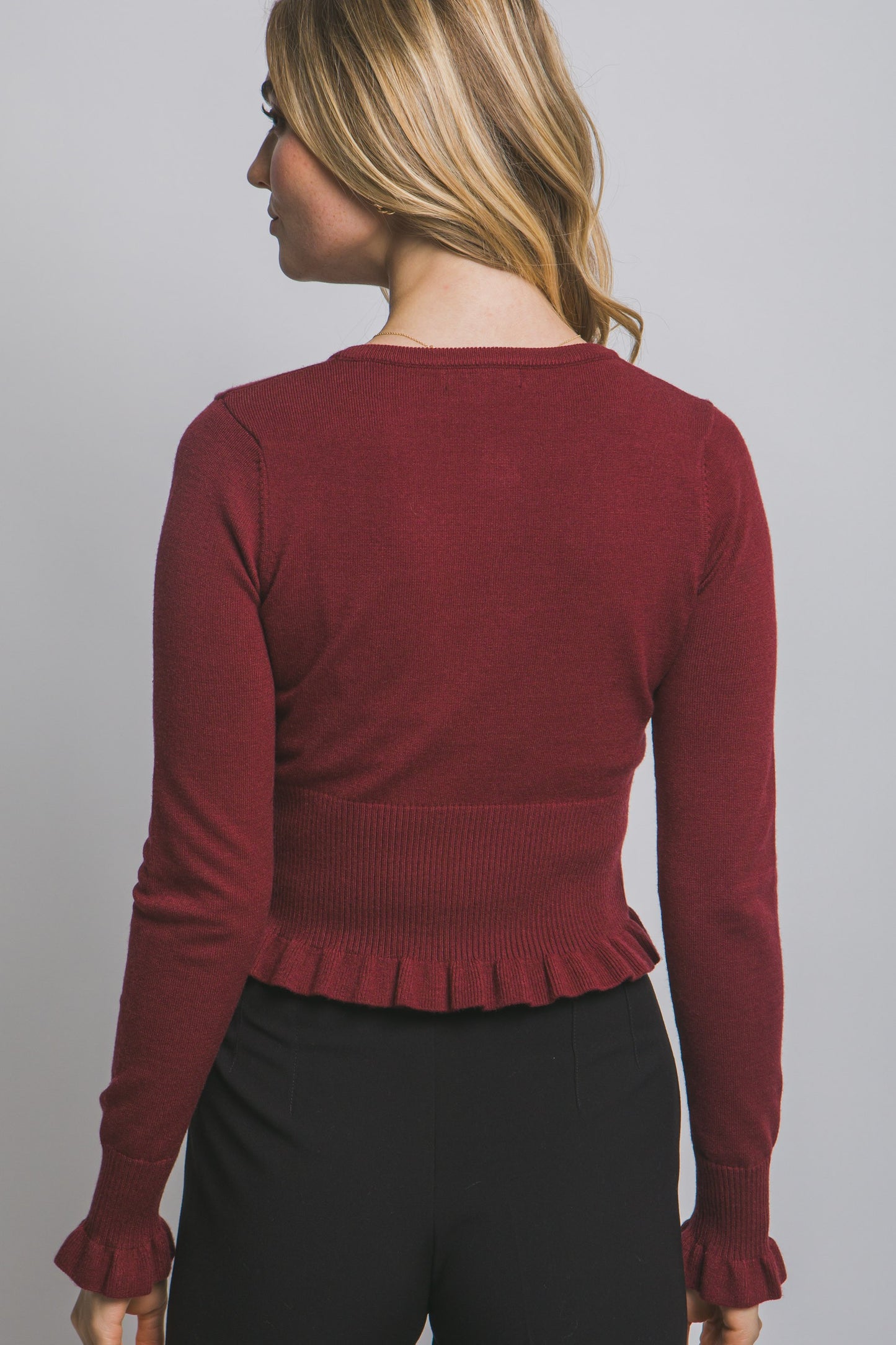 The Little Things Ruffled Sweater Cardigan