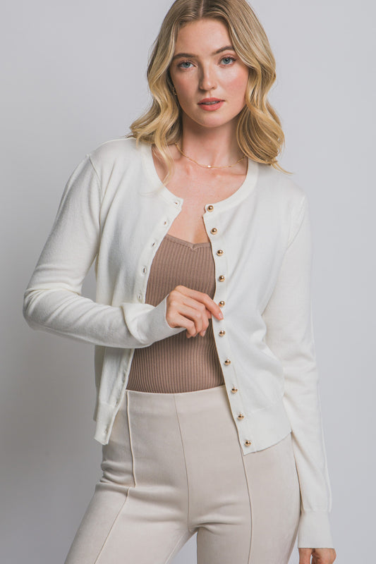 Goldilocks Cream Sweater Cardigan