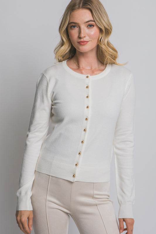 Goldilocks Cream Sweater Cardigan