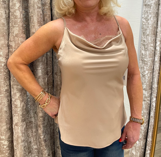 Lacey Detail Satin Tank Top image 0