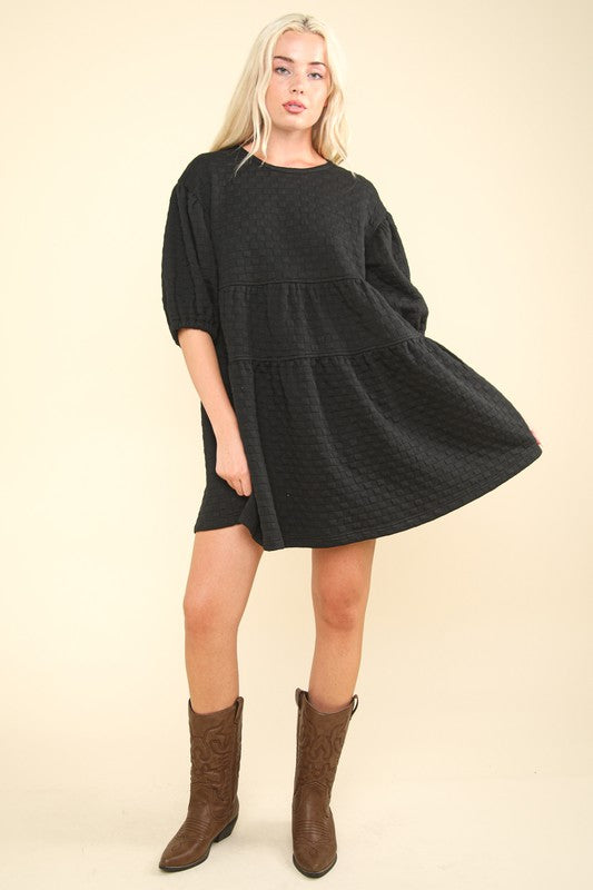 Squared Waffle Knit Dress image 0