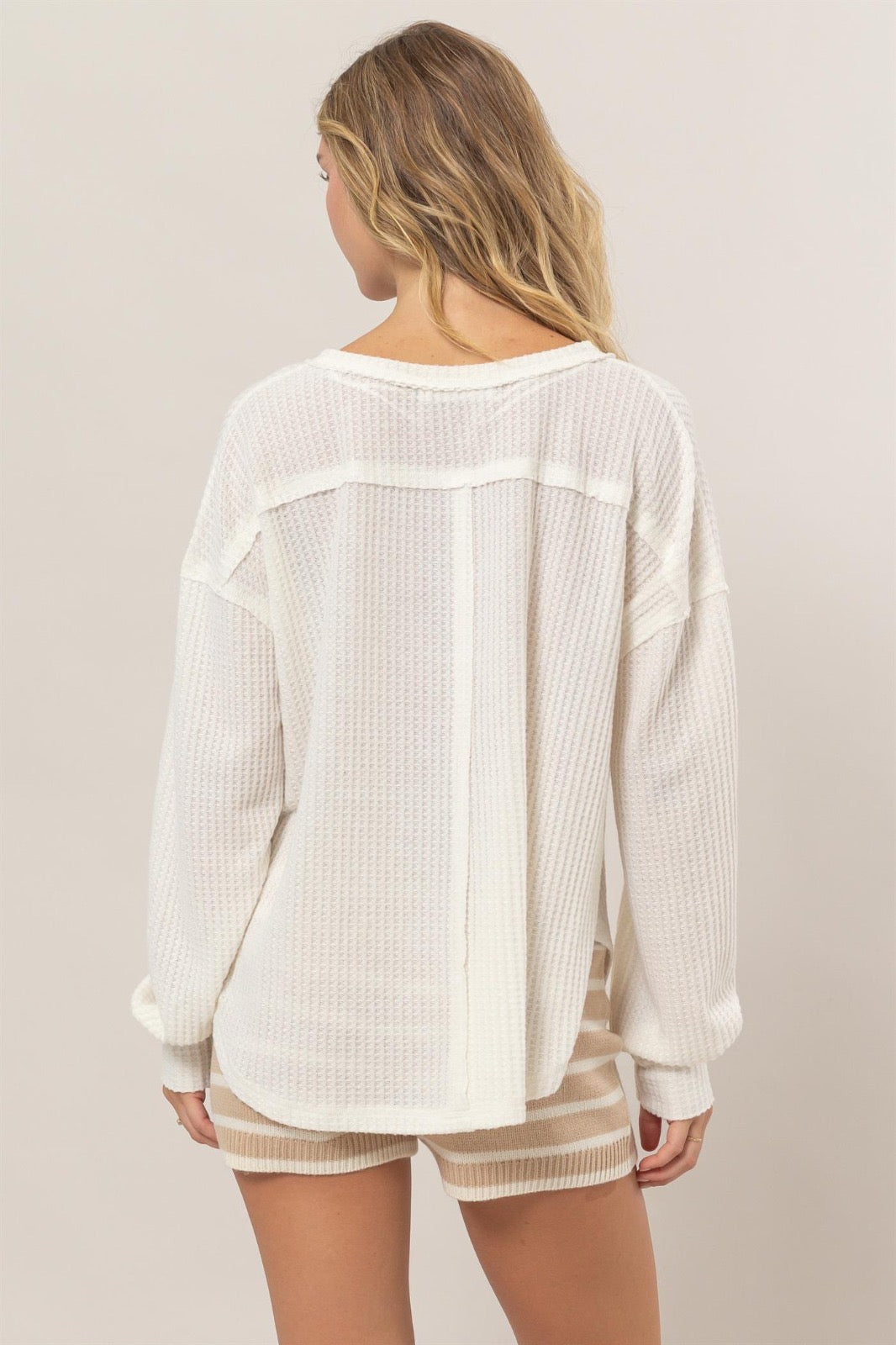 Relaxed Waffle Knit Top image 5