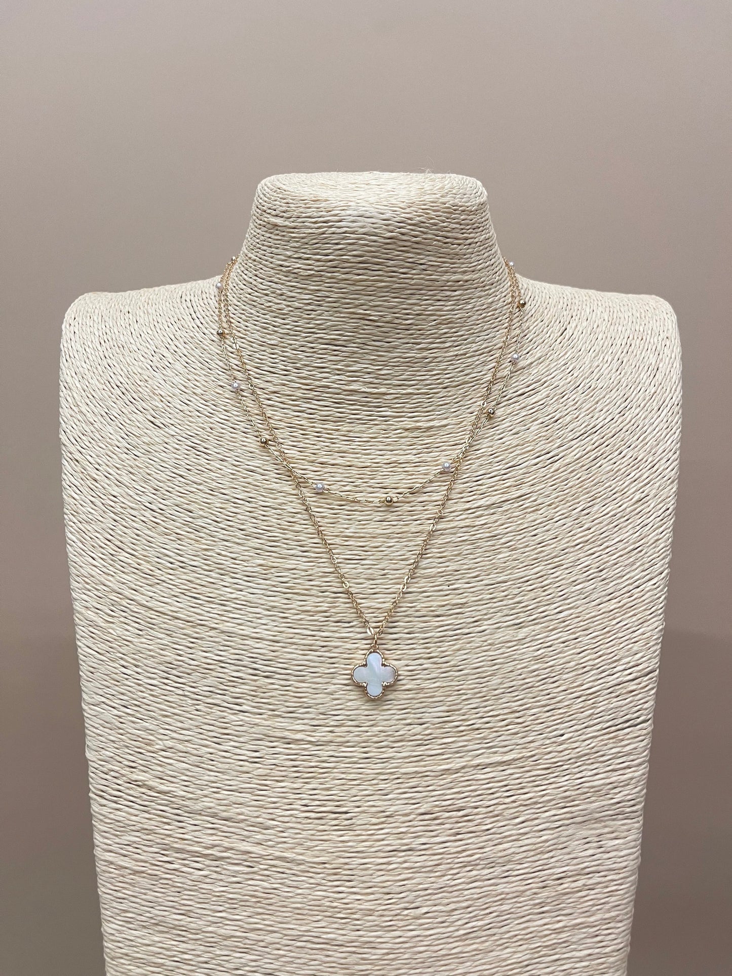 Mini Iridescent Clover Necklace image 1