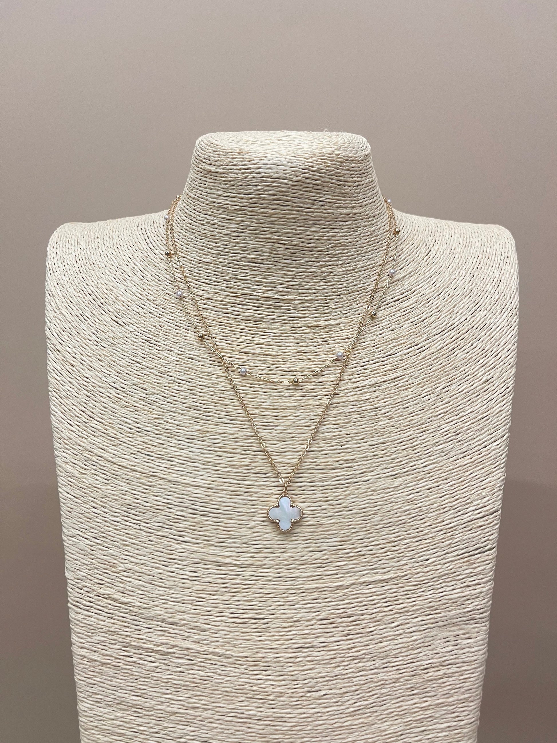 Mini Iridescent Clover Necklace image 1