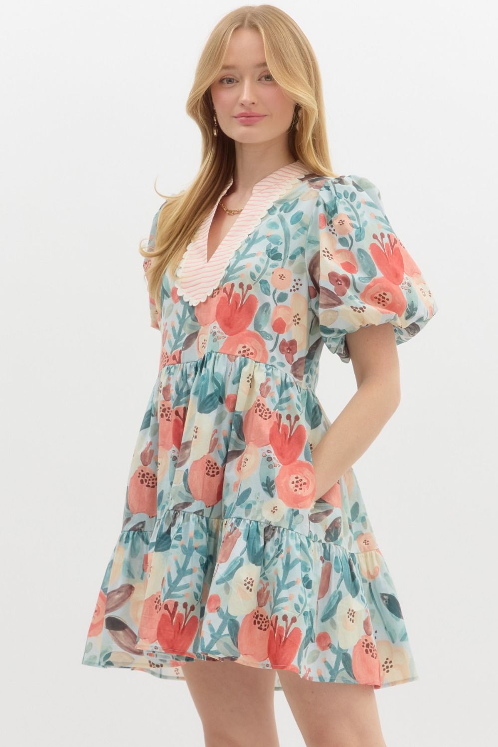 For Good Measure Ivory Cotton Puff Sleeve Dress image 0