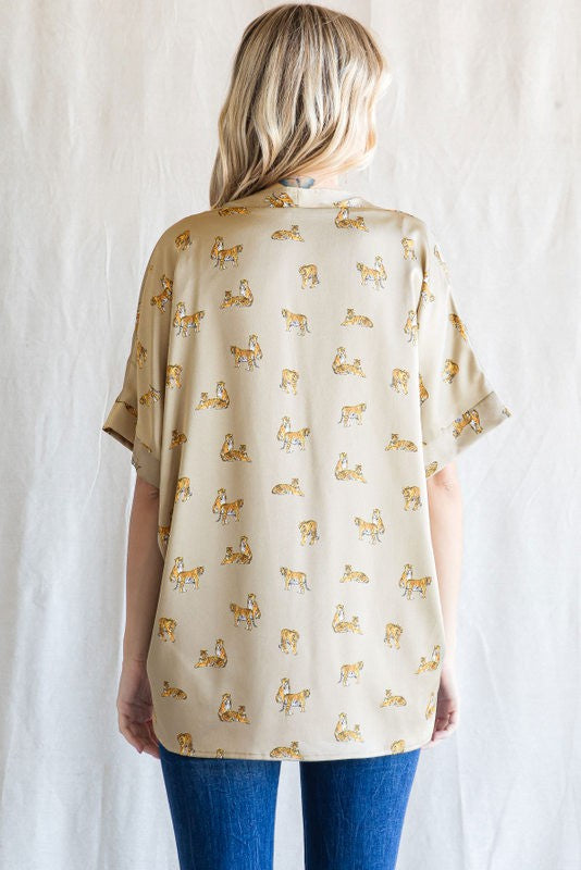 Satin Tiger Boxy Top image 2