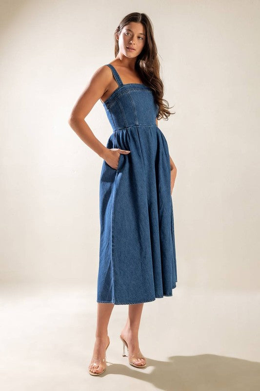 Denim Spring Midi Dress image 2