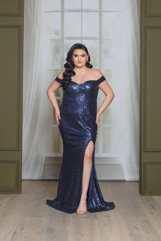 Navy Noir Plus Size Formal Dress