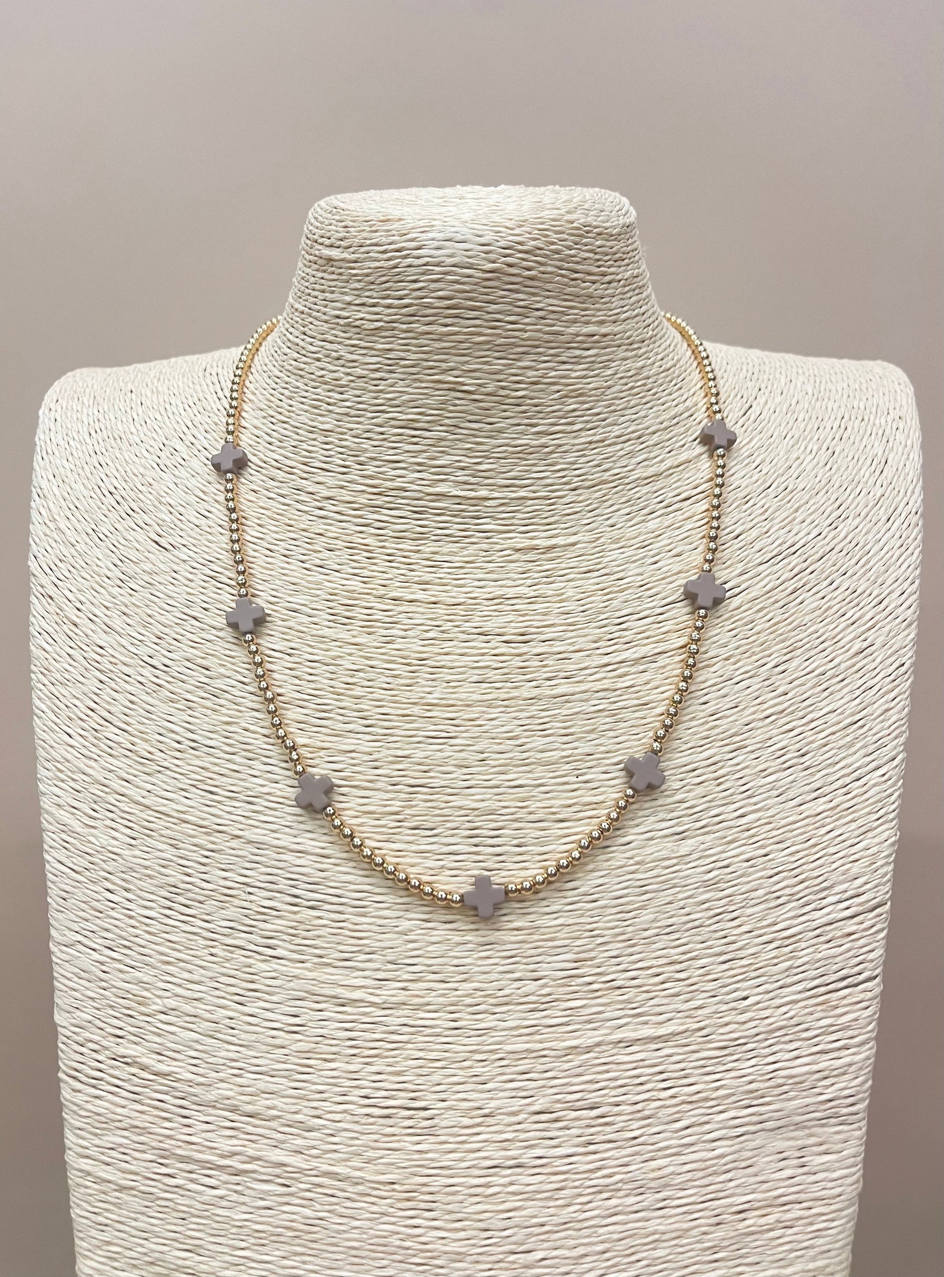 The Crossed Beaded Necklace image 0