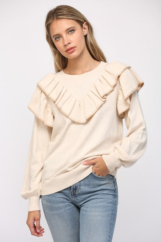 The Ruffled Retreat Sweater image 0