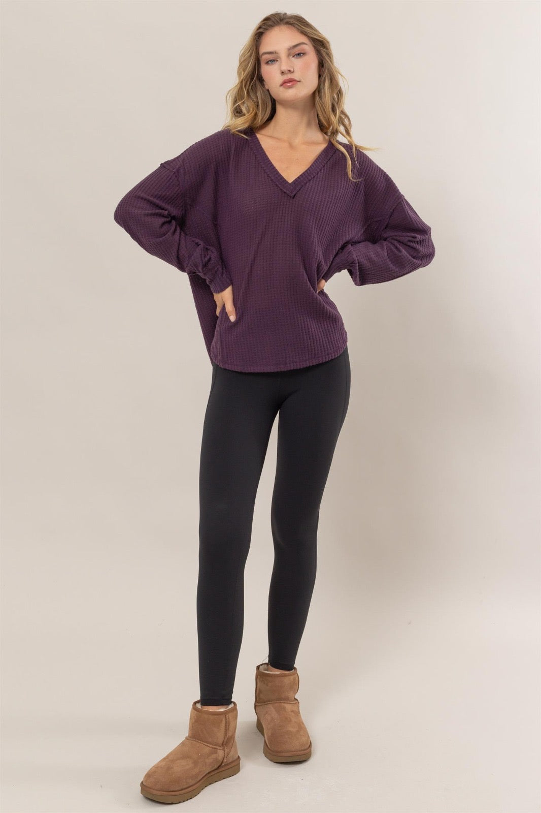 Relaxed Waffle Knit Top image 2