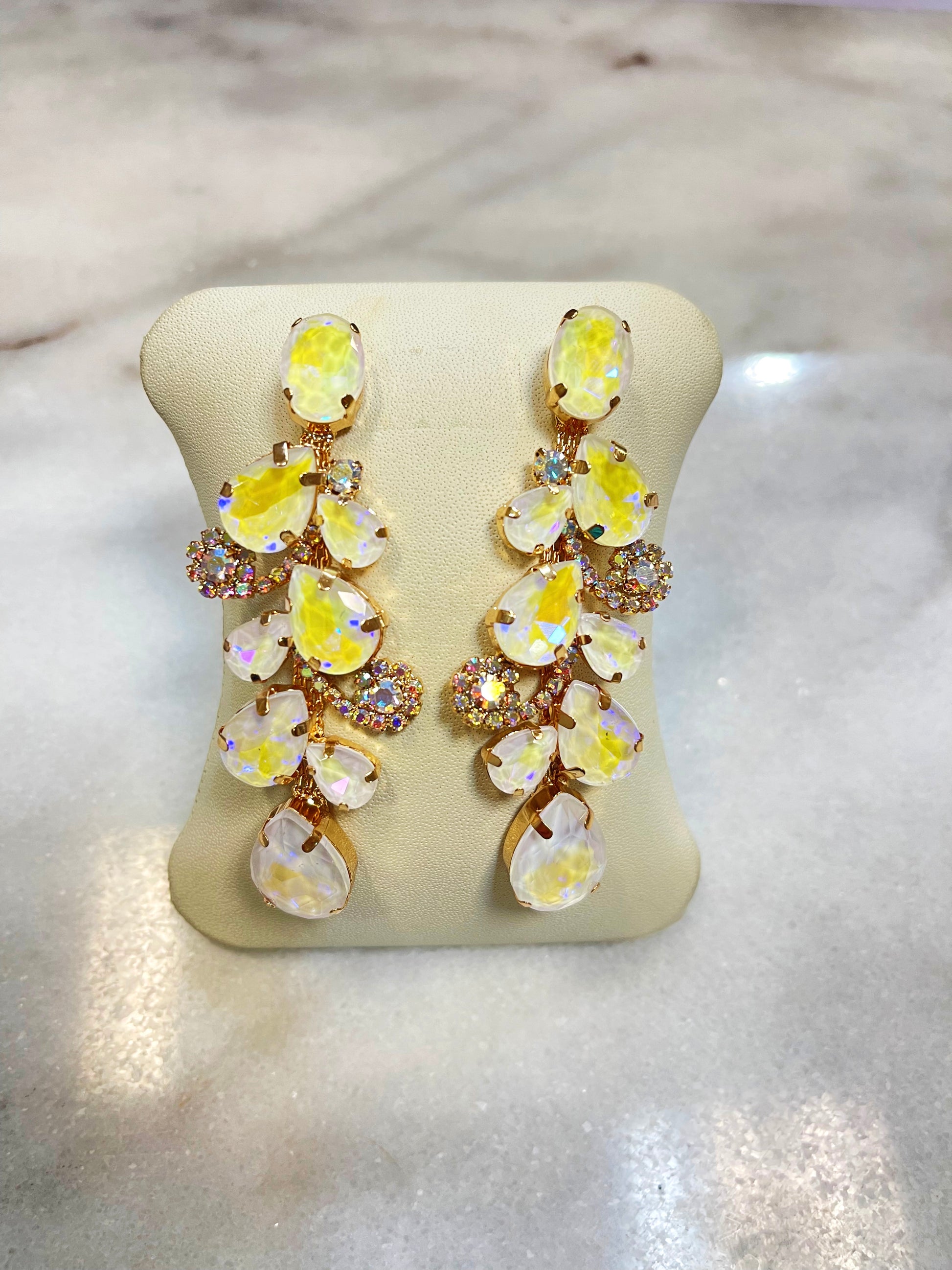 Yellow and Cream Earrings image 0
