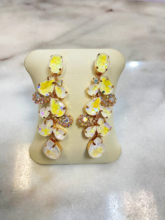 Yellow and Cream Earrings image 0