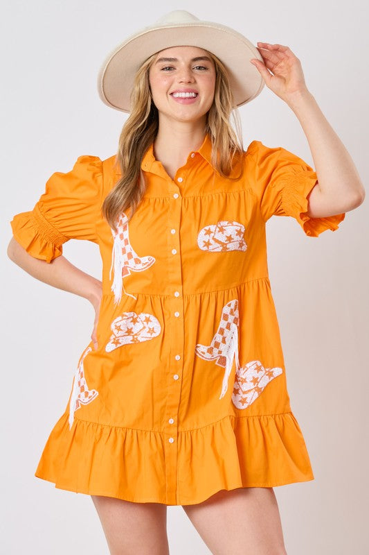 Howdy Day Babydoll Button up Dress image 1