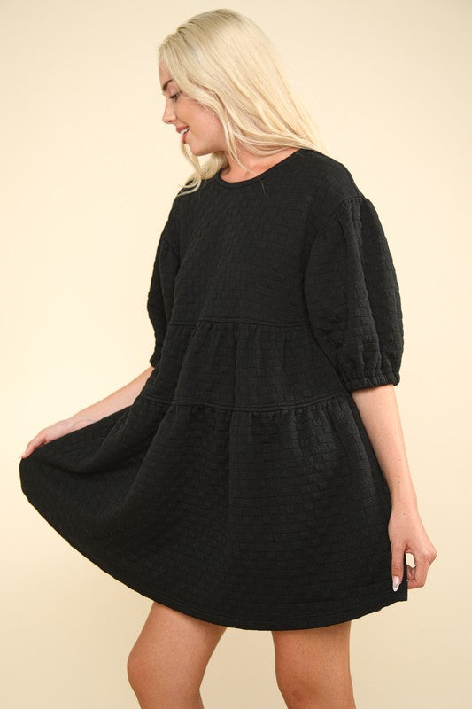 Squared Waffle Knit Dress image 3