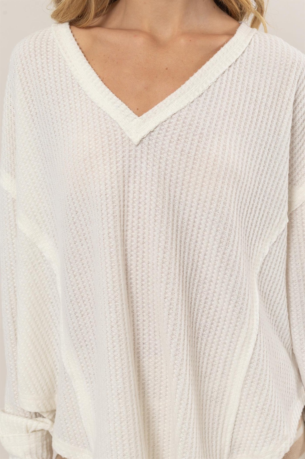 Relaxed Waffle Knit Top image 4