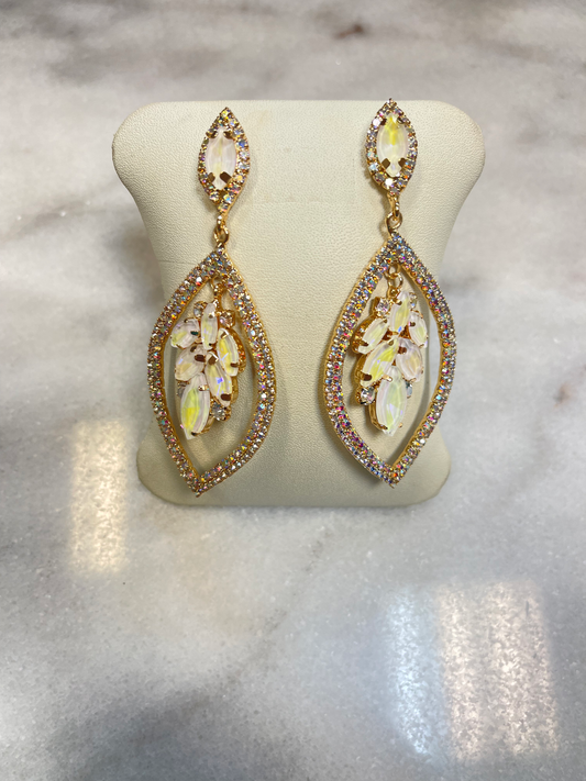 Oval  Crystal Earrings image 1