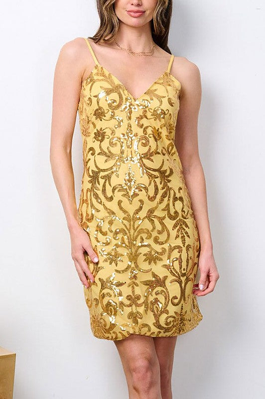Golden Goddess Mini Dress