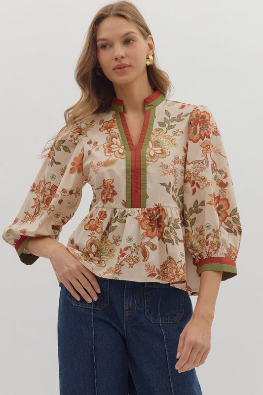 Fall Floral Beauty Top