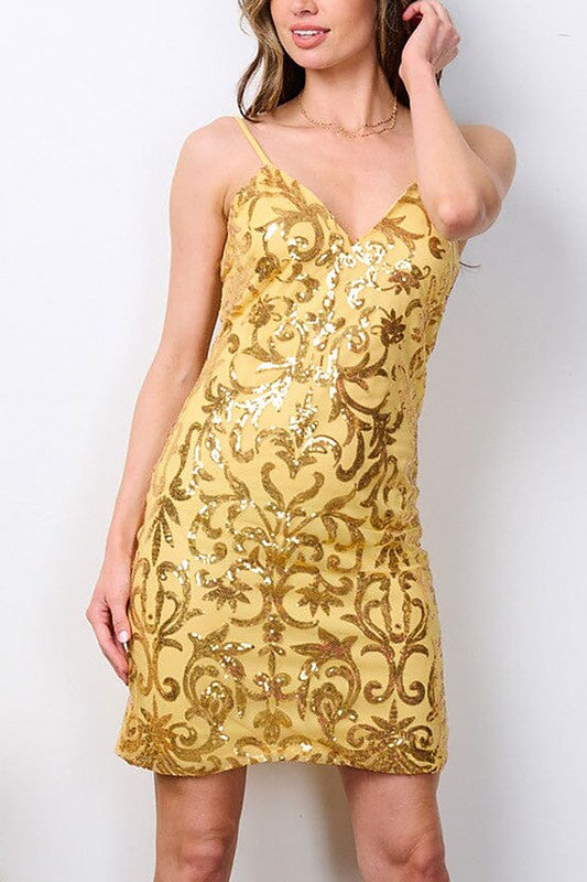 Golden Goddess Mini Dress
