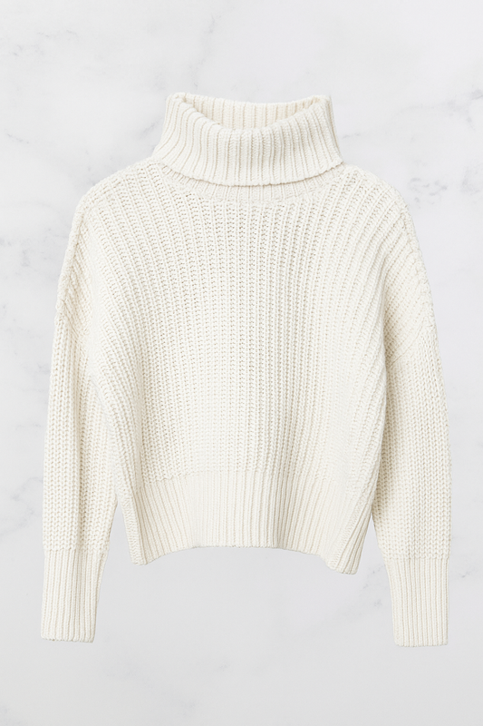 Chic off-white turtleneck sweater