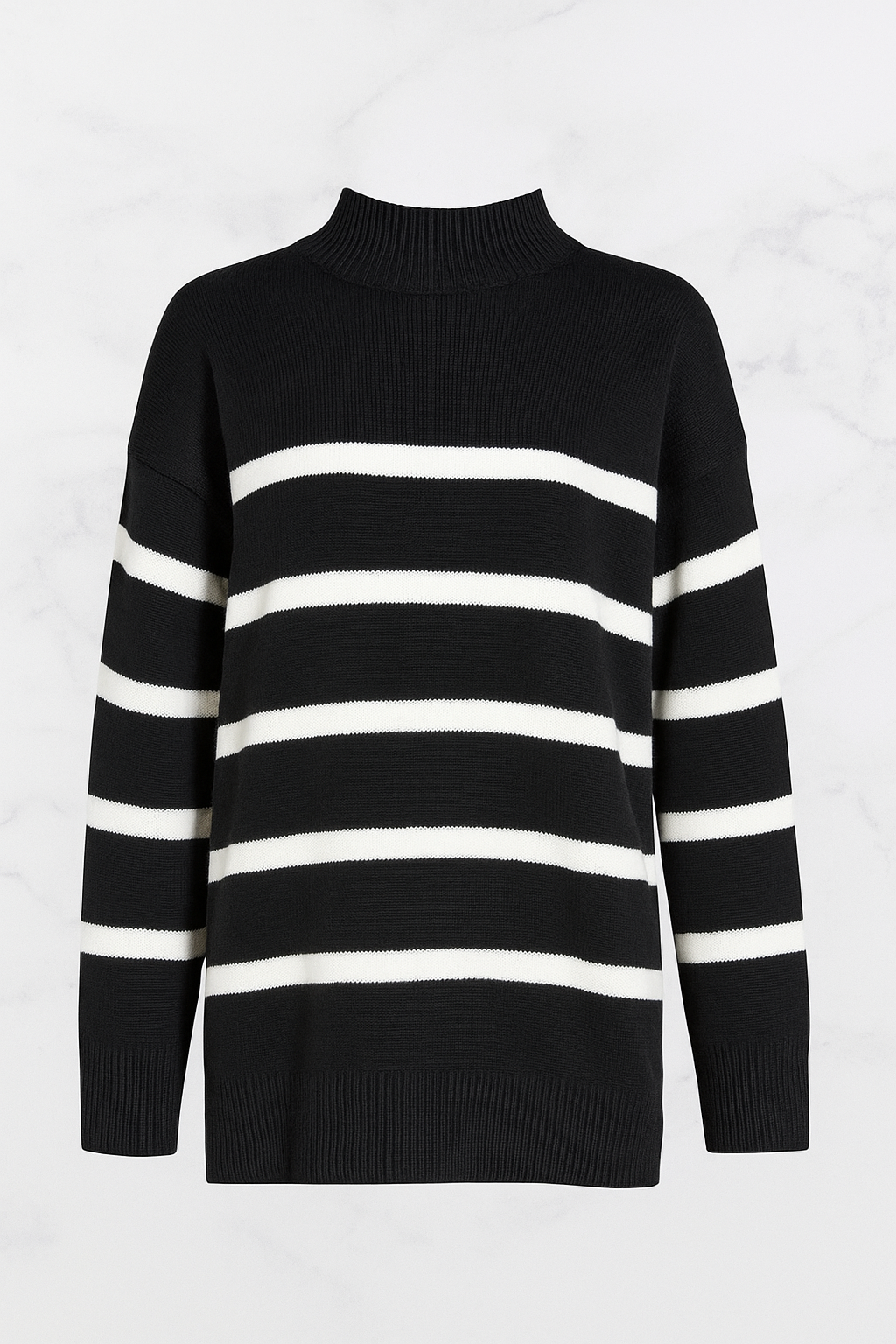 Classic black and white sweater