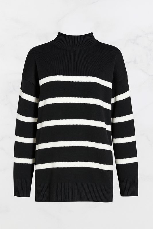 Classic black and white sweater