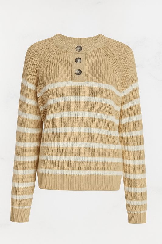 Cozy beige and white sweater