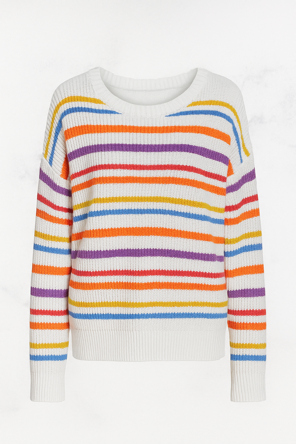 Colorful striped knit sweater