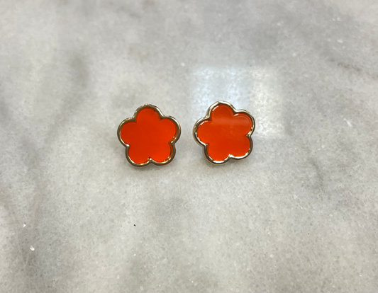 Orange Flower Gameday Studs image 0